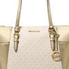 Michael Kors Mk Charlotte Logo Print Zipper Closure Coated Canvas Tote Bag Women Tote Bags Light-Gold 35F4GCFT3V-PALEGOLD