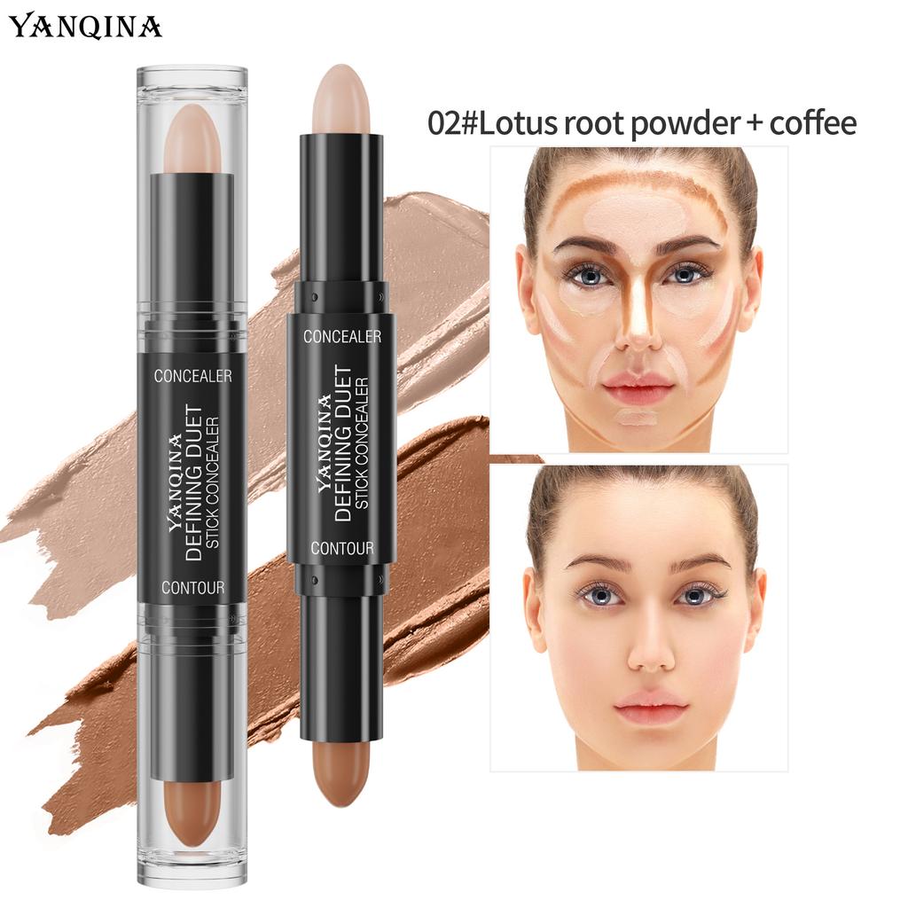 New Double-Ended Dual-Purpose Grooming Stick, Nose Shadow, Highlight And Brighten, Waterproof And Natural Three-Dimensional Concealer Pen