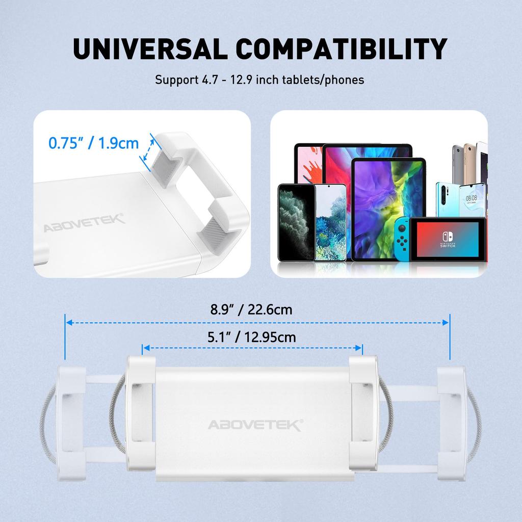 AboveTek Nettbrettputeholder iPad-putestativ for fang med myk bønnepose Justerbar i flere vinkler iPad-sengeholder Kompatibel med tommers telefoner for