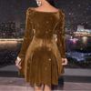 2026 New Women's Velvet Bodycon Dress, V-Neck Long Sleeve Short Cocktail Dress with Waist Cinching, Sexy Holiday & Party Velvet Gown