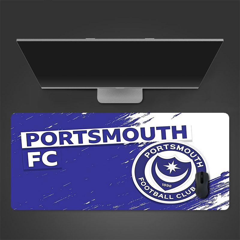 Portsmouth FC Mouse Pad, Large Gaming Desk Mat, Non-slip XXL Mousepad for Laptop & Tablet, Mini PC Playmat with Stitched Edges