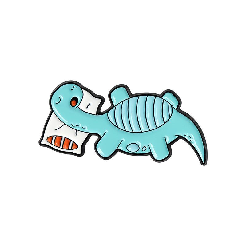 Cute Cartoon Charming Dinosaur Brooch Set Fashionable Pin Accessories For Bags Clothing