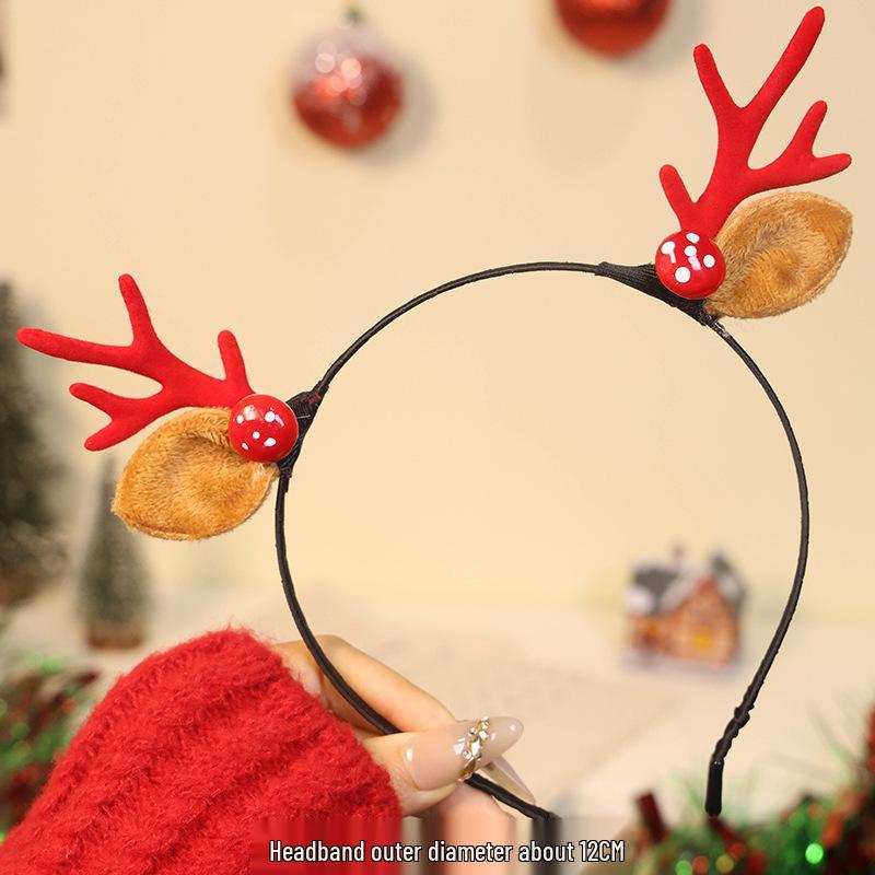 2025 Christmas Antler Headband Hair Tie - Women's Holiday Hair Accessories