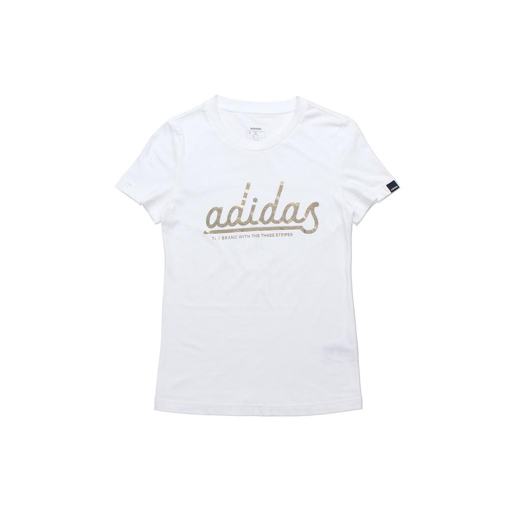Adidas Colgt Foil Print Short Sleeve T-Shirt Women Tops White FM6174