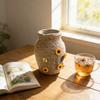 Honey Pot Vase with Bee And Sunflowers Natural Jute Rope Twine Flower Vase Farmhouse Tabletop Centerpiece for Kitchen Dining Table Home Decor