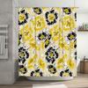 Stylish Bathroom Shower Curtain Floral Print Waterproof Fabric Home Decoration Room Decorative Curtains for Kitchen and Bathroom