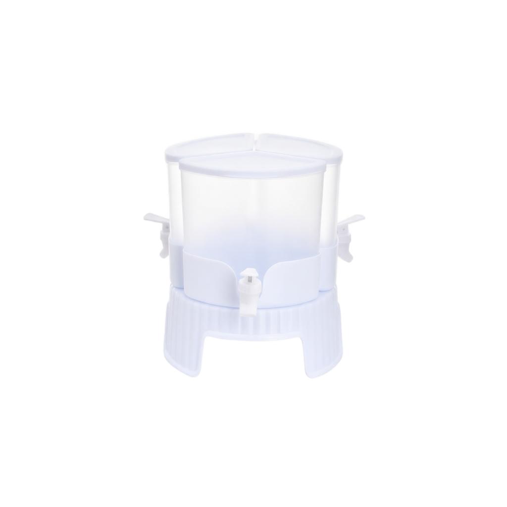 Rotating 3-Compartment Cold Pitcher, Beverage Jug for Cold Drinks and