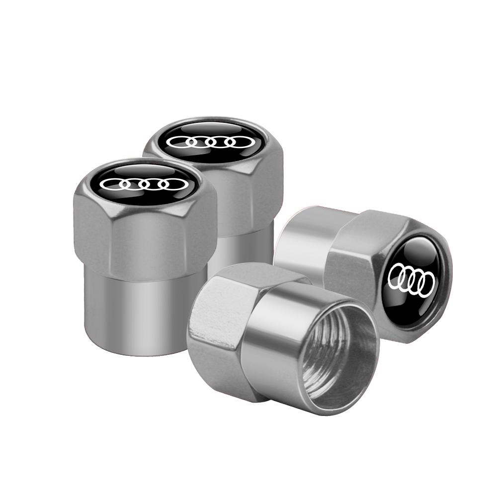 For Audi 8P Aluminum Car Tire Valve Caps Auto Truck Motocycle Bike Tyre Wheel Stem Air Valve Dust Cover For Audi S RS A3 8P S3 A4 B8 B7 A6