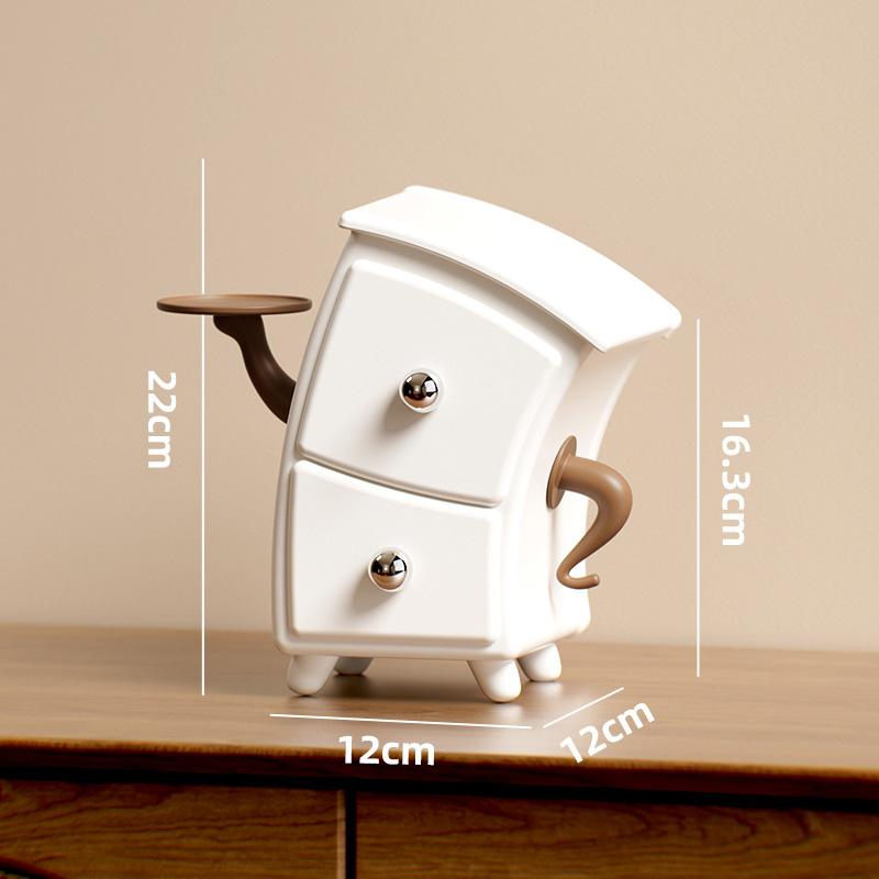 

Cute Anthropomorphic Drawer Storage Box With Two Drawers Exquisite Jewelry Organizer Stylish Home Office Decorative Ornament