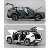 1/32 Toyota RAV4 SUV 2023 Alloy Die Cast Toy Car Model Sound and Light Pull Back Children's Toy Collectibles Birthday Gift