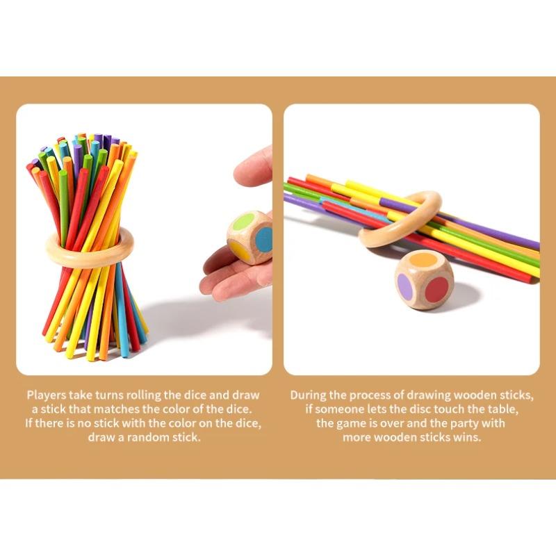 Baby Montessori Sensorisches Feinmotorik Spielzeug Farbe Kognitives Lernen Zählstäbe Spiel Pädagogisches Kinder Balance Holzspielzeug