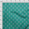 oneOone Cotton Poplin Dusty Teal Green Fabric Asian Circle Block Diy Clothing Quilting Fabric Print Fabric By Yard 42 Inch