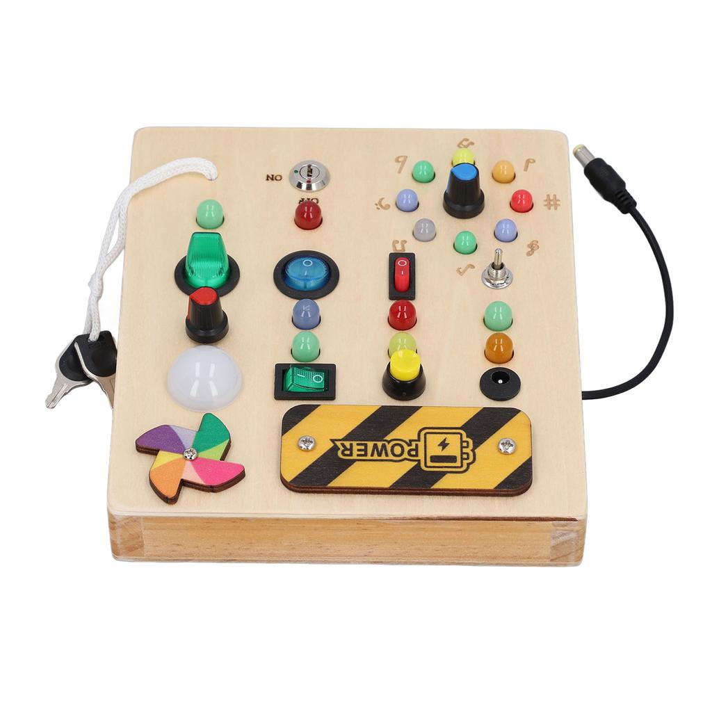Light Sensory Board Learning Windmill Pattern Hand Eye Coordination Wooden Educational Switch