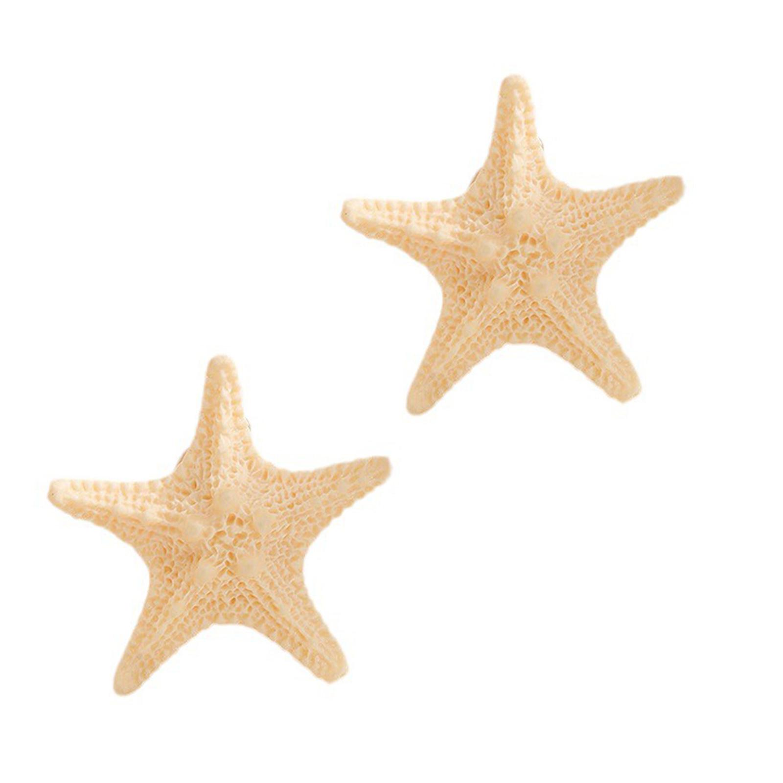 

1 пара заколок для волос в форме морской звезды, аксессуары для волос на морскую тематику для женщин, девушек, смоляные заколки с металлической застежкой 2