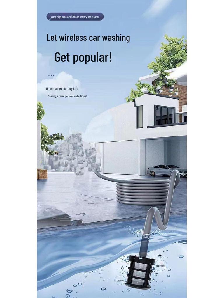 Dobíjecí vysokotlaká bezdrátová vodní pistole na mytí aut