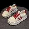 2025 spring and autumn new platform white shoes small women round head lace-up versatile casual board shoes sports shoes