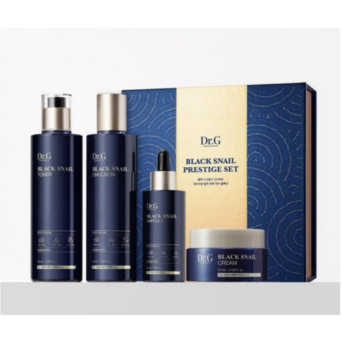

[Dr.G] Black Snail Prestige 4 Piece Set(Toner 150ml/ Emulsion 150ml/ Ampoule50ml/ Cream15ml)