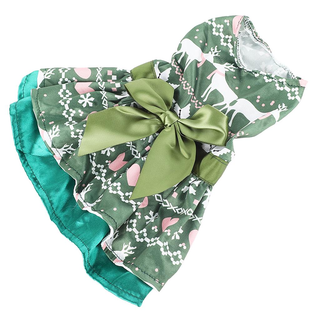 Dog Dress Fashion Cute Christmas Theme Heart Deer Pattern Puppy Summer Dress for Christmas Party