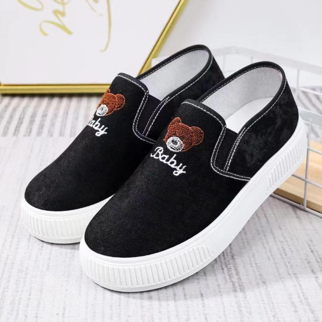 Women s platform canvas shoes spring and autumn soft-soled flat-soled running shoes foreign trade factory direct sales 36