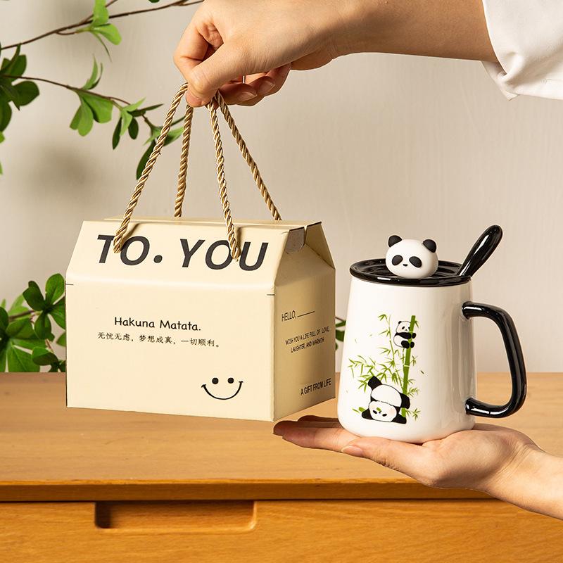 Souvenir Gift Gift Box Creative Practical Cup New Cute Panda Ceramic Mug Couple Water Cup Home