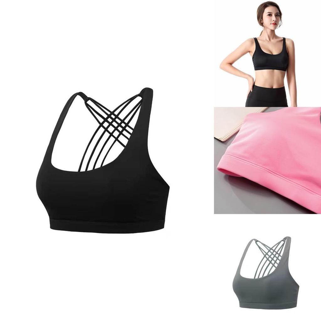 Women's Comfortably Padded Cross Back Sports Bra Vest For Gym Fitness And Yoga