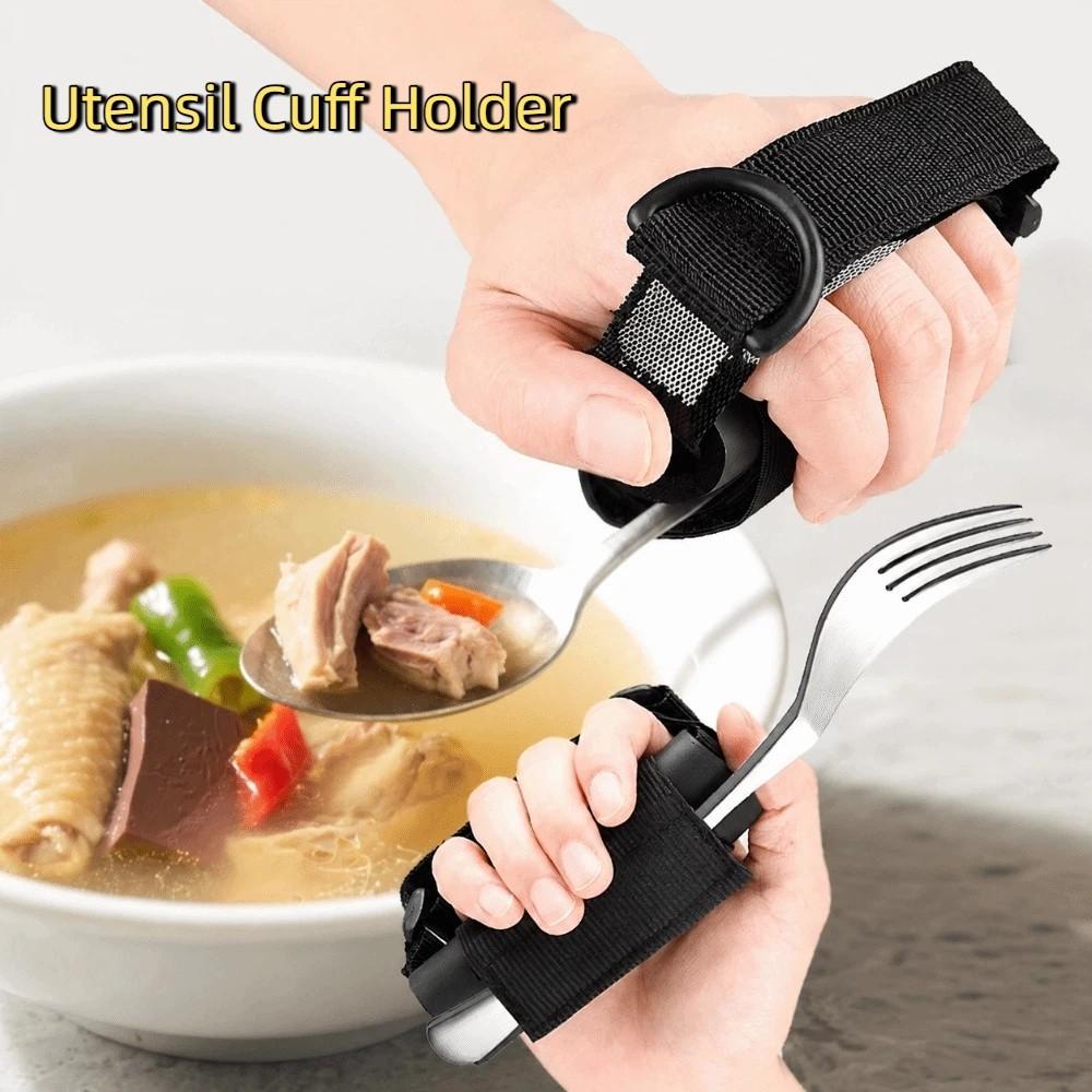 Adjustable Aid Utensil Cuff Anti Shake Eating Assistance Cuff Spoons Forks Fixing Band Daily