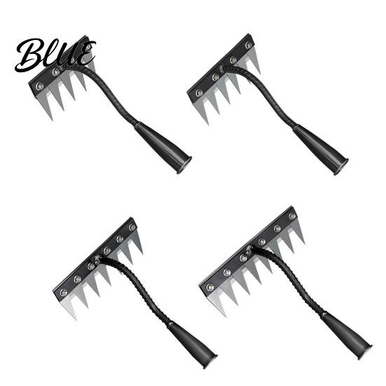 Compact Garden Rake Weeding with Sharp Tines Manganese Steel Head Weeder Rakes for Loosening Tip Soil & Removing Weeds Detachable Tool Yard Farm Use