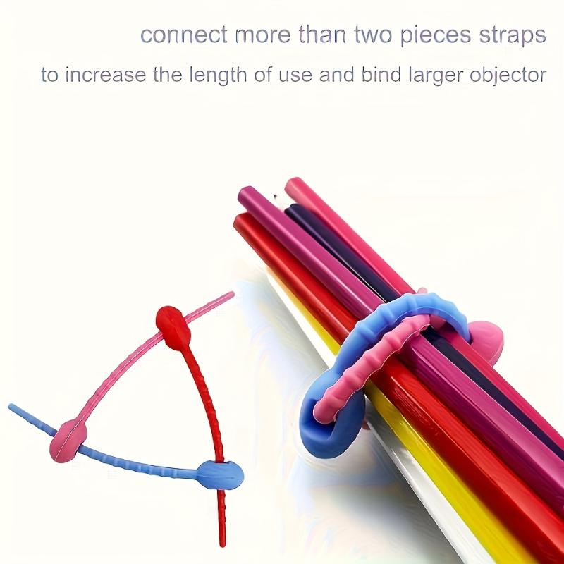 Silicone Reusable Cable Organizer Storage Bag Tie, Wire Management Zipper Tie, Multi-Functional Bag Clip, Organizer Clip Cable