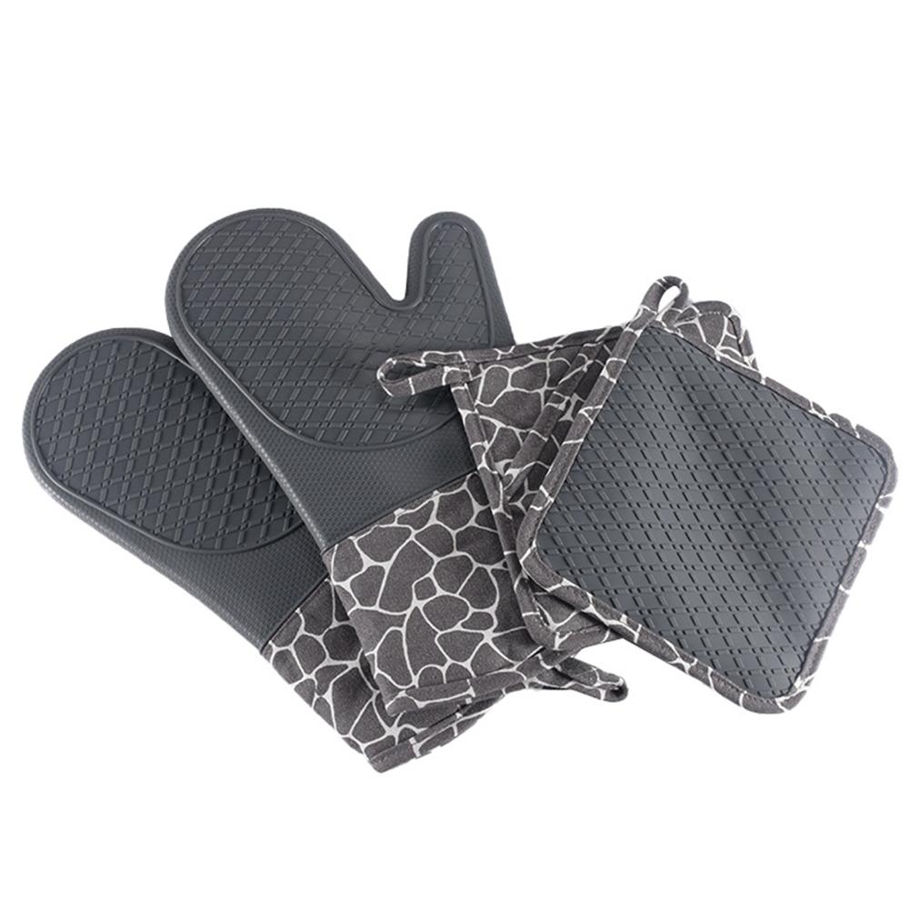 Multi-functional Silicone Oven Gloves Pot Holders Set Anti-scald Non-slip Heat Resistant Oven Mitts For Cooking Baking
