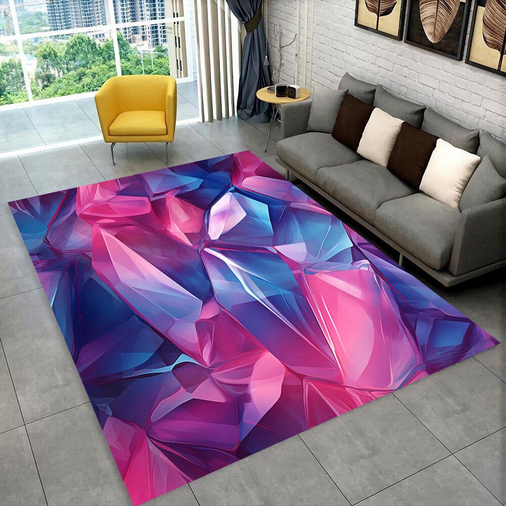 Retro Natural Crystal Ore Stone Area Rug Carpet for Living Room Bedroom Home Decor,kids Play Non-slip for Sofa Doormat Gift