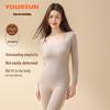 Yiershuang Women's Silk-Infused Wireless Thermal Underwear Set