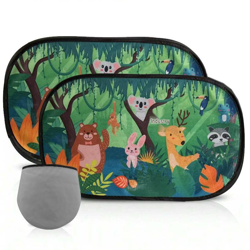 Car Side Window Cartoon Sun Shade - Heat Insulation & Light Blocking PVC Film