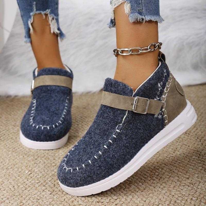 Plus Size Snow Boots for Women 2025 Autumn and Winter New Flat-heeled Low-top Cotton Shoes for Women in Cotton Boots