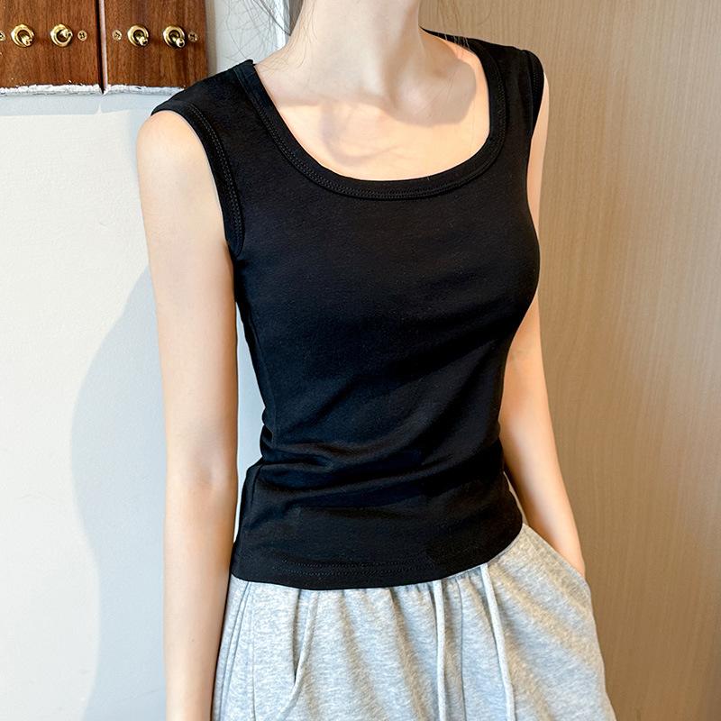 Gray Suspender Vest for Women with New Style Bottoming for Outer Wear and Cover for I-shaped Wide Shoulder Strap Top