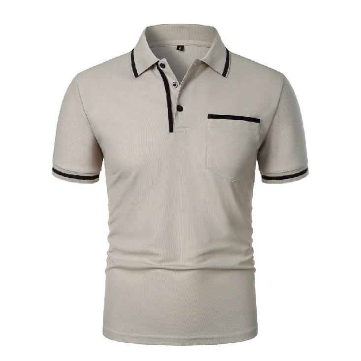 

Новая модная мужская летняя футболка с воротником Paul, мужская, плотная, свободного покроя, однотонная, с коротким рукавом 3XL светло-серый