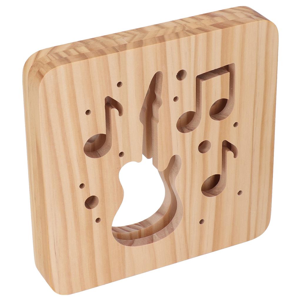LED Night Light Unique Guitar Hollow Design 3D Wooden Night Lamp for Living Room Bedroom Bedside