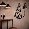 Themis Greek Mythology Metal Wall Art Sculpture, Goddess of Justice with Scales, Home Decor for Living Room Bedroom Bathroom, Holiday Gift