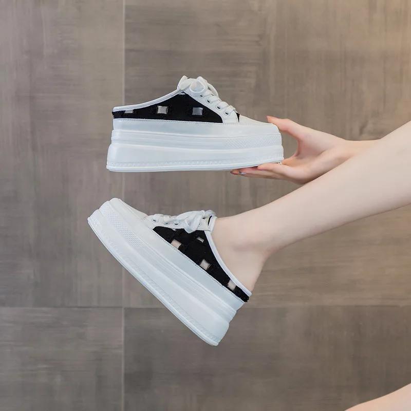 

Мода 8 см Холщовые туфли Тапочки Платформа Клин Кроссовки Слайды Мюли Обувь для женщин Модная летняя обувь Сандалии zapatillas de mujer 34