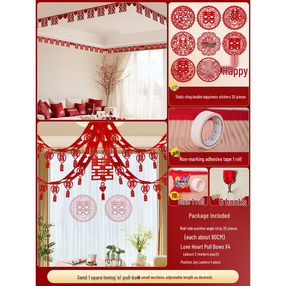Complete Wedding Decoration Set: Bride's Room, Groom's New Home & Living Room Ceiling
