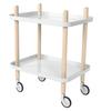 Double Layers Rolling Storage Cart Multi Use Movable Organizer Rack for Home Restaurant(White)