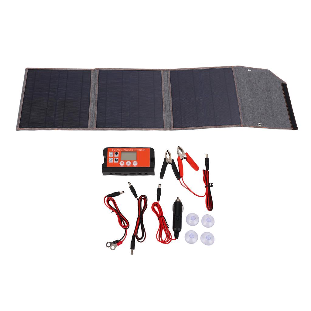 Foldable Solar Panel Charger with Controller 100W USB A TYPE C DC5521 Output IP65 Water Proof Portable Solar Panel