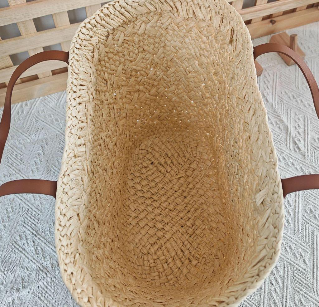 French Straw Bag: Large Capacity Seaside Casual Vacation Shoulder Bag for Ladies - Ideal for Shopping and Leisure