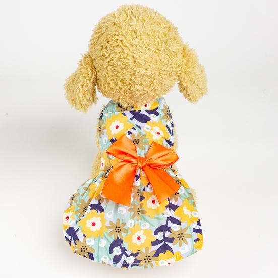 Vestido de princesa para cachorro adorável confortável para animais de estimação atraente macio laço floral vestido para cachorro filhote de cachorro uso diário