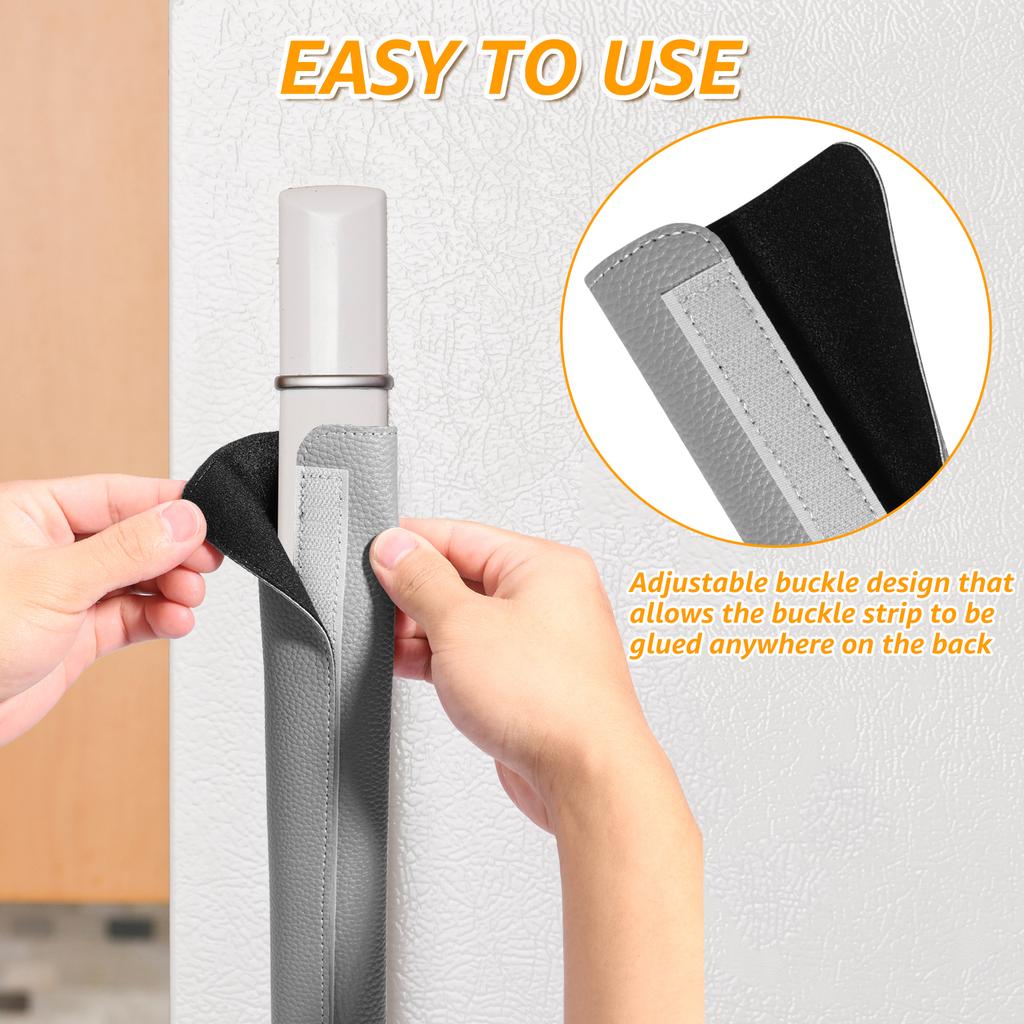 6Pcs Refrigerator Door Handle Covers PU Leather Oven Microwave Door Handle Protector with Adjustable Buckle Door Handle Gloves
