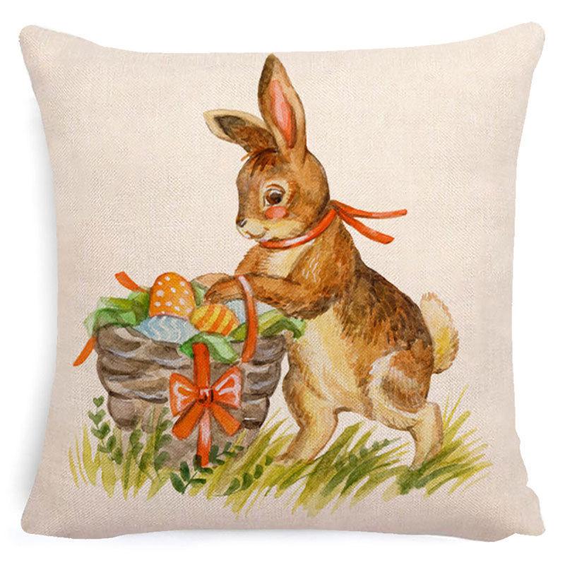 Pillowcase Easter Pillowcase Cartoon Truck Garland Rabbit Egg Animal Plaid