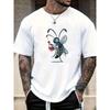 T-shirt casual estiva da uomo con scollo a girocollo e maniche corte con motivo zanzara