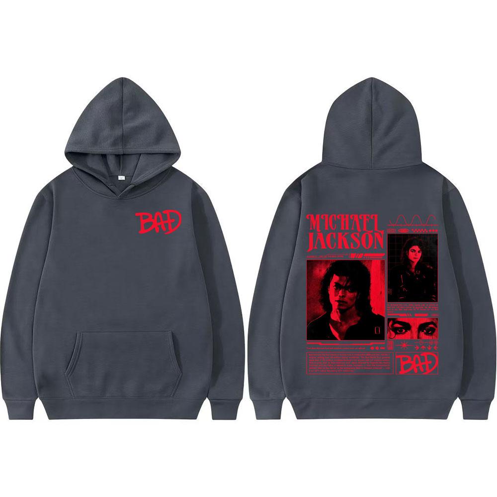 Michael Jackson King of Pop Bad Era Tour Sweatshirts Men Women Harajuku Hip Hop Punk Hoodies Casual Hoodie