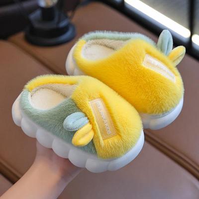 Children's Cartoon Cotton Slippers - Cute, Fashionable, Fur-Lined for Boys & Girls, Parent-Child Style, Thick-Soled for Autumn & Winter