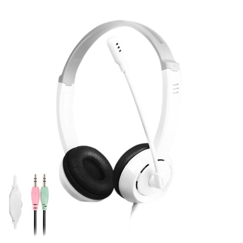 

Comfortable Headsets with Adjustable Headband and 3.5mm Plugs Headphone for Gaming and Office Travel Use Earphone білий