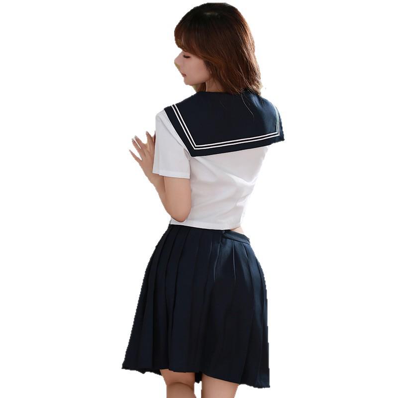 Japanese JK Short Sleeve Sailor Suit with Bow and Pleated Skirt - Academy Style (Set jk9002)